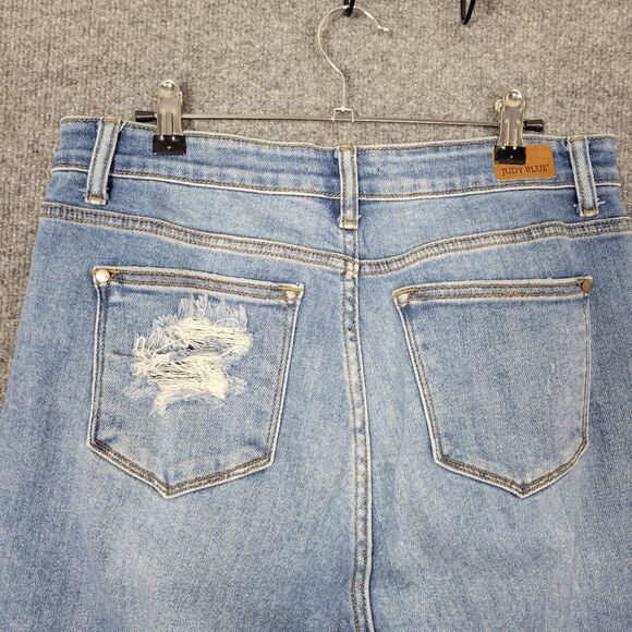JUDY BLUE JB82170LT Boyfriend Fit Hi Rise Skinny Denim Blue Jeans SIZE 7 28 - Picture 6 of 13